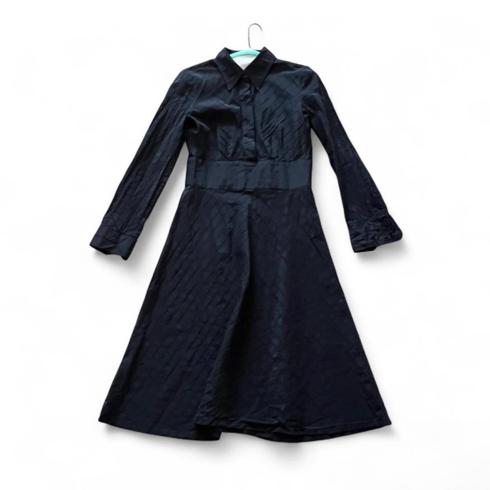 Vintage Max Mara silk midi shirt dress black